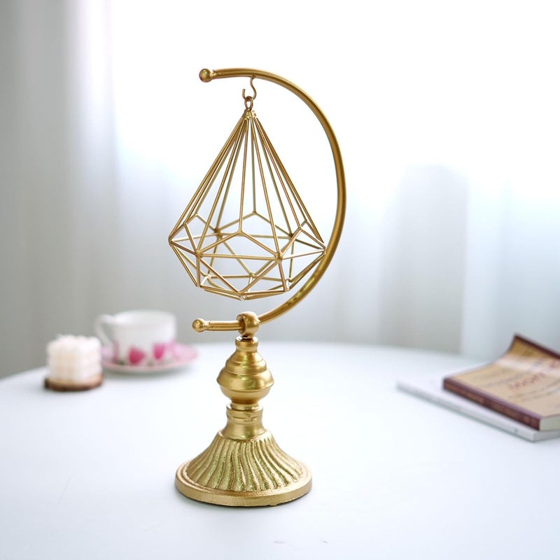 HLQMFHT 5.6" W x 16.3" H Metal Geometric Abstract Sculpture on Cast Iron Base,Metal Geometric Sculpture Decor Sphere, Tabletop,Living Room,Study,Bedroom,Home Decor - Image 2